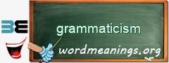 WordMeaning blackboard for grammaticism
